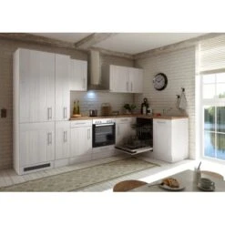 Respekta Premium Winkelküche 310 Cm Landhaus Lärche Weiß Nachbildung -Kuchenwelt 8267122 4384 4