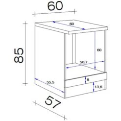 Flex-Well Herdumbauschrank Capri 60 Cm Schwarz Matt-Endgrain Oak 7 Flex-Well Herdumbauschrank Capri 60 Cm Schwarz Matt-Endgrain Oak -Kuchenwelt 84070186 4051 VM HU60 28mm