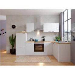 Respekta Winkelküche KBL280WWCG 280 X 172 Cm Weiß-Butcher Nussbaum -Kuchenwelt 845184 KBL280WWCG 02 neu