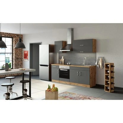 Held Möbel Küchenzeile Sorrento 210 Cm Anthrazit-Wotaneiche Ohne E-Geräte 17 Held Möbel Küchenzeile Sorrento 210 Cm Anthrazit-Wotaneiche Ohne E-Geräte – Bild 15