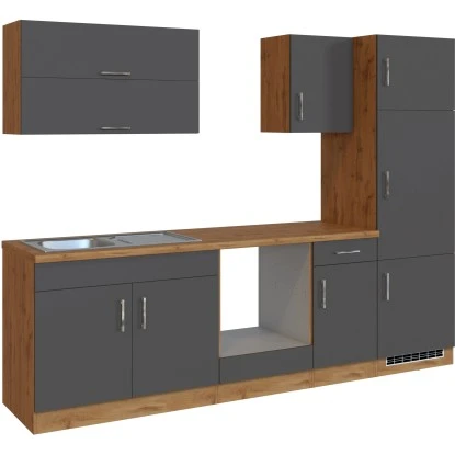 Held Möbel Küchenzeile Sorrento 270 Cm Anthrazit-Wotaneiche Ohne E-Geräte 5 Held Möbel Küchenzeile Sorrento 270 Cm Anthrazit-Wotaneiche Ohne E-Geräte – Bild 3