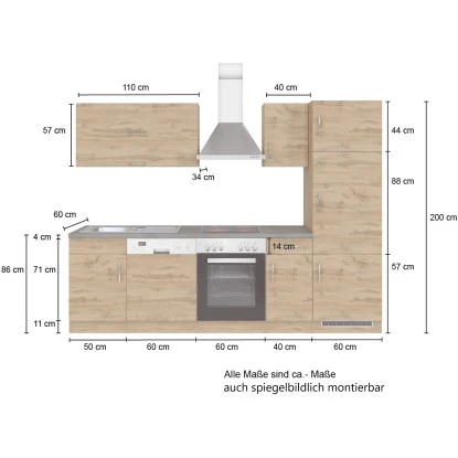 Held Möbel Küchenzeile Sorrento 270 Cm Wotaneiche-Wotaneiche 5 Held Möbel Küchenzeile Sorrento 270 Cm Wotaneiche-Wotaneiche – Bild 3