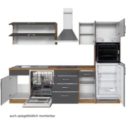 Held Möbel Küchenzeile Sorrento 270 Cm Anthrazit-Wotaneiche -Kuchenwelt 853358 11016600 4