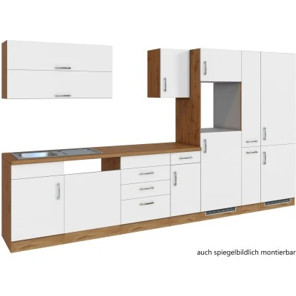 Held Möbel Küchenzeile Sorrento 360 Cm Weiß-Wotaneiche Ohne E-Geräte 4 Held Möbel Küchenzeile Sorrento 360 Cm Weiß-Wotaneiche Ohne E-Geräte – Bild 2