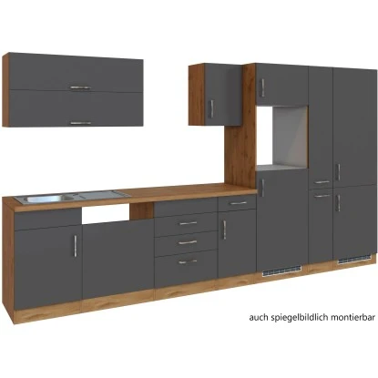 Held Möbel Küchenzeile Sorrento 360 Cm Anthrazit-Wotaneiche Ohne E-Geräte 4 Held Möbel Küchenzeile Sorrento 360 Cm Anthrazit-Wotaneiche Ohne E-Geräte – Bild 2