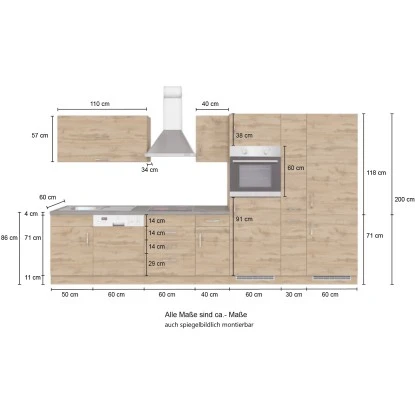 Held Möbel Küchenzeile Sorrento 360 Cm Anthrazit-Wotaneiche Ohne E-Geräte 7 Held Möbel Küchenzeile Sorrento 360 Cm Anthrazit-Wotaneiche Ohne E-Geräte – Bild 5