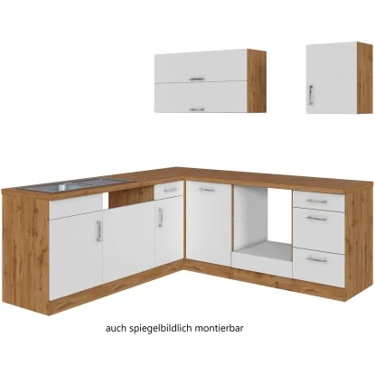 Held Möbel Küchenzeile Sorrento 210 Cm Weiß-Wotaneiche Ohne E-Geräte Winkel 4 Held Möbel Küchenzeile Sorrento 210 Cm Weiß-Wotaneiche Ohne E-Geräte Winkel – Bild 2