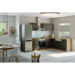 Held Möbel Küchenzeile Sorrento 210 Cm Anthrazit-Wotaneiche Ohne E-Geräte Winkel -Kuchenwelt 853387 11016600 14