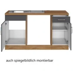 Held Möbel Küchenzeile Sorrento 210 Cm Anthrazit-Wotaneiche Ohne E-Geräte Winkel -Kuchenwelt 853387 11016600 4