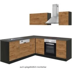 Held Möbel Küchenzeile Sorrento 210 Cm Wotaneiche-Grafit Winkel -Kuchenwelt 853395 11016600 2