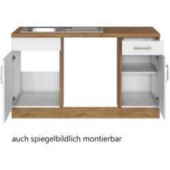 Held Möbel Küchenzeile Sorrento 210/ 270 Cm Weiß-Wotaneiche O. E-Geräte Winkel -Kuchenwelt 853396 11016600 4