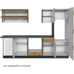 Held Möbel Küchenzeile Sorrento 210/ 270 Cm Wotaneiche-Grafit O. E-Geräte Winkel -Kuchenwelt 853400 11016600 3