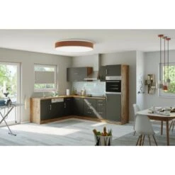 Held Möbel Küchenzeile Sorrento 210/ 270 Cm Anthrazit-Wotaneiche Winkel -Kuchenwelt 853414 11016600 8