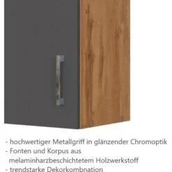 Held Möbel Hängeschrank Sorrento BxHxT 40 X 57 X 34 Cm Anthrazit-Wotaneiche -Kuchenwelt 853726 11016600 7