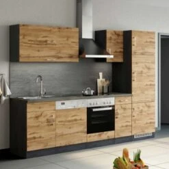 Held Möbel Hängeschrank Sorrento BxHxT 40 Cm X 57 Cm X 34 Cm Wotaneiche-Grafit -Kuchenwelt 853731 11016600 11