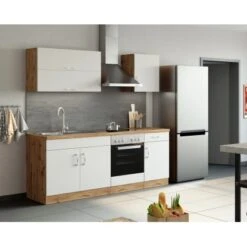 Held Möbel Hängeschrank Sorrento BxHxT 50 Cm X 57 Cm X 34 Cm Weiß-Wotaneiche -Kuchenwelt 853739 11016600 11