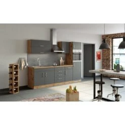 Held Möbel Klapphängeschrank Sorrento BxHxT 100x57x34 Cm Anthrazit-Wotaneiche -Kuchenwelt 853744 11016600 11