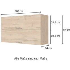 Held Möbel Klapphängeschrank Sorrento BxHxT 100x57x34 Cm Anthrazit-Wotaneiche -Kuchenwelt 853744 11016600 4