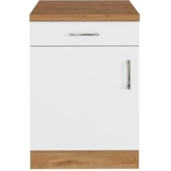 Held Möbel Unterschrank Sorrento 50 X 85 X 60 Cm Tür Schubk. + EL-B. Weiß-Wotan.