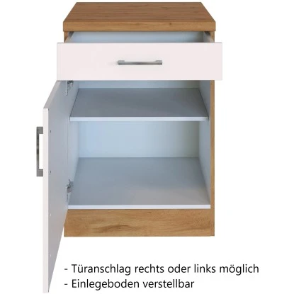 Held Möbel Unterschrank Sorrento 50 X 85 X 60 Cm Tür Schubk. + EL-B. Weiß-Wotan. 4 Held Möbel Unterschrank Sorrento 50 X 85 X 60 Cm Tür Schubk. + EL-B. Weiß-Wotan. – Bild 2