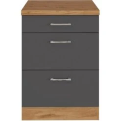 Held Möbel Auszugsschrank Sorrento 50 X 85 X 60 Cm Schubk. 2 Ausz. Anthr.-Wotan. -Kuchenwelt 853781 11016600 2