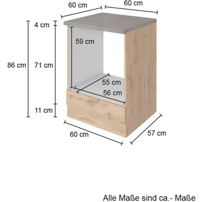 Held Möbel Herdumbau Sorrento 60 X 85 X 60 Cm Nische F. Ofen Anthr.-Wotaneiche 5 Held Möbel Herdumbau Sorrento 60 X 85 X 60 Cm Nische F. Ofen Anthr.-Wotaneiche – Bild 3