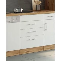 Held Möbel Kochfeldumbauschrank Sorrento 60 X 85 X 60 Cm 2 SK 1 AZ Weiß-Wotan. -Kuchenwelt 853847 11016600 11