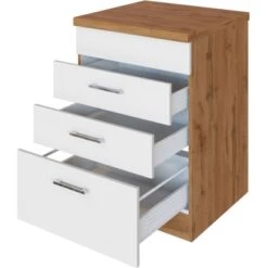 Held Möbel Kochfeldumbauschrank Sorrento 60 X 85 X 60 Cm 2 SK 1 AZ Weiß-Wotan. -Kuchenwelt 853847 11016600 3