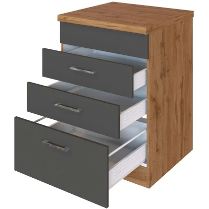 Held Möbel Kochfeldumbauschrank Sorrento 60 X 85 X 60 Cm 2 SK 1 AZ Anthr.-Wotan. 5 Held Möbel Kochfeldumbauschrank Sorrento 60 X 85 X 60 Cm 2 SK 1 AZ Anthr.-Wotan. – Bild 3