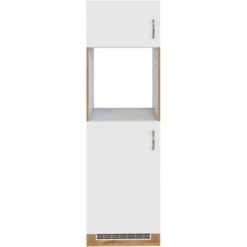Held Möbel Ofen-Kühlschrankumbau Sorrento B60 X H200 X T60 Cm Weiß-Wotaneiche -Kuchenwelt 853869 11016600 2