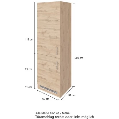 Held Möbel Kühl-Gefrierschrankumbau Sorrento B60x H200x T60 Cm Wotanei.-Grafit 6 Held Möbel Kühl-Gefrierschrankumbau Sorrento B60x H200x T60 Cm Wotanei.-Grafit – Bild 4
