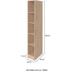 Held Möbel Küchenregal Sorrento BxHxT 30 X 200 X 60 Cm 4 Einlegeböden Grafit -Kuchenwelt 853950 11016600 3