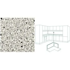 Küchenrückwand 296 Cm X 58,5 Cm Stein Weiß-Schwarz Steindekor (ST 21) -Kuchenwelt 854818 picture 1