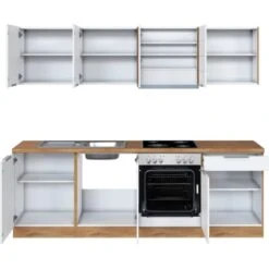 Held Möbel Küchenzeile 240 Cm Matt Weiß-Wotaneiche -Kuchenwelt 868 11016600 1001.6291 2 4