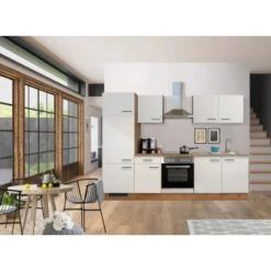 Flex-Well Exclusiv Küchenzeile Vintea 270 Cm Magnolia-Lancelot Oak -Kuchenwelt 886 4051 G2702207036VINTEA