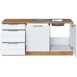 Held Möbel Winkelküche 240 Cm - 270 Cm Matt Weiß-Wotaneiche Ohne E-Geräte -Kuchenwelt 91 11016600 1028.6291 2a 3