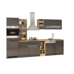 Held Möbel Küchenzeile Mailand 310 Cm Grau Hochglanz-Grau Matt Mit E-Geräten -Kuchenwelt 9276 11016600 582.1.6211 1
