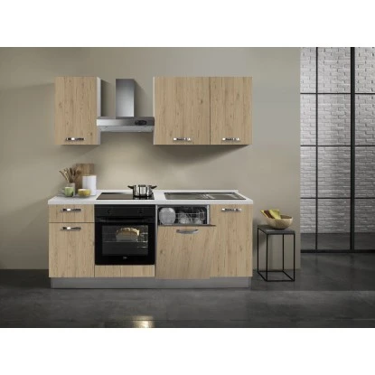 Küchenzeile Lola 210 Cm Eiche Hell-Weiß 5 Küchenzeile Lola 210 Cm Eiche Hell-Weiß – Bild 3