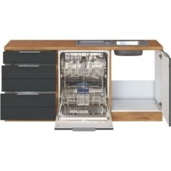 Held Möbel Winkelküche 240 Cm - 270 Cm Matt Grau-Wotaneiche -Kuchenwelt 95 11016600 1029.6293 2a 3