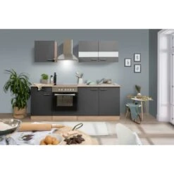 Respekta Küchenzeile KB210ESGC 210 Cm Grau-Eiche Sägerau Nachbildung -Kuchenwelt 95 4384 102021 KB210ESGC 2