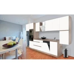 Respekta Premium Küchenzeile Grifflos 395 Cm Weiß Matt-Eiche Sägerau -Kuchenwelt 962 4384 glrp395heswmgke 2 1