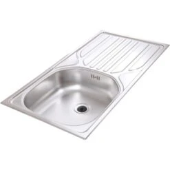 Respekta Premium Küchenzeile 280 Cm Grifflos Grau Hochglanz-Weiß -Kuchenwelt 97133 4384 spuele860x435 5