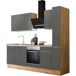 Respekta Küchenzeile Marleen 250 Cm Artisan-Eiche Grau Matt -Kuchenwelt 979894 4384 3