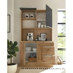 Respekta Buffet Zu Küchenzeile Marleen Artisan-Eiche Grau Matt -Kuchenwelt 980010 4384 2