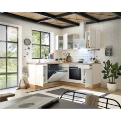 Respekta Küchenzeile Marleen 220 Cm Artisan-Eiche Weiß Winkel -Kuchenwelt 980034 4384 3