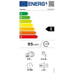 Respekta Einbaugeschirrspüler GSP60IBAV 60 Cm Vollintegriert -Kuchenwelt 996961 4384 Energielabel
