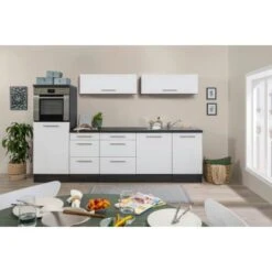 Respekta Premium Inselküche 280 Cm Weiß Hochglanz-Eiche Grau -Kuchenwelt IEWC Detail Kuechenzeile 2