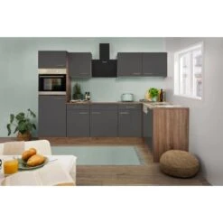 Respekta Winkelküche 280 Cm Grau-Seidenglanz Eiche-York -Kuchenwelt KBL280EYGS Kuechenzeile 02