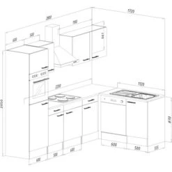 Respekta Winkelküche 280 Cm Weiß-Seidenglanz Eiche-York -Kuchenwelt KBL280EYWS Kuechenzeile 03