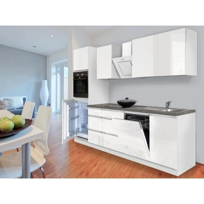 Respekta Küchenzeile GLRP280HWW 280 Cm Weiß Hochglanz Granit-Optik Grifflos 12 Respekta Küchenzeile GLRP280HWW 280 Cm Weiß Hochglanz Granit-Optik Grifflos – Bild 10